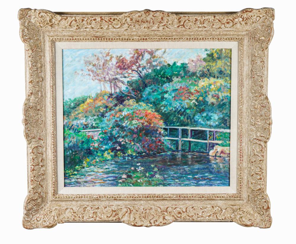 Appraisal: IMPRESSIONIST LANDSCAPEoil on canvas signed lower right Mona Freeman Provenance