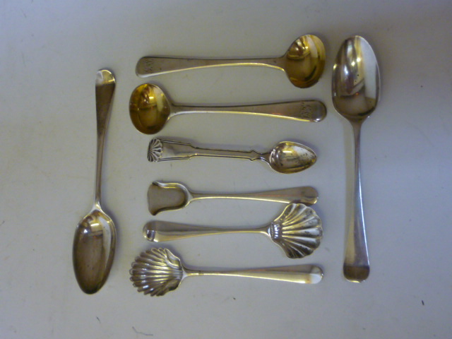 Appraisal: A PAIR OF LATE GEORGE III CONDIMENT SPOONS makers Williams