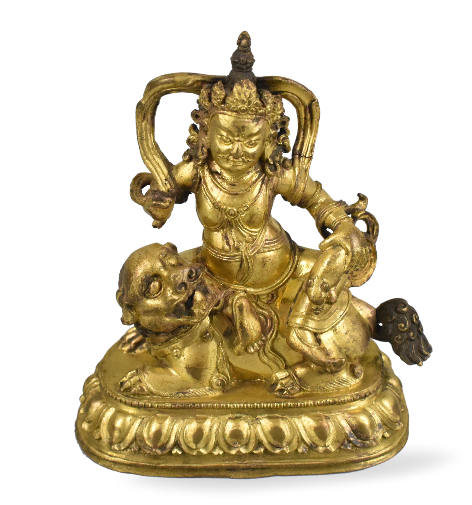 Appraisal: A gilt bronze buddha statue dated to th C The