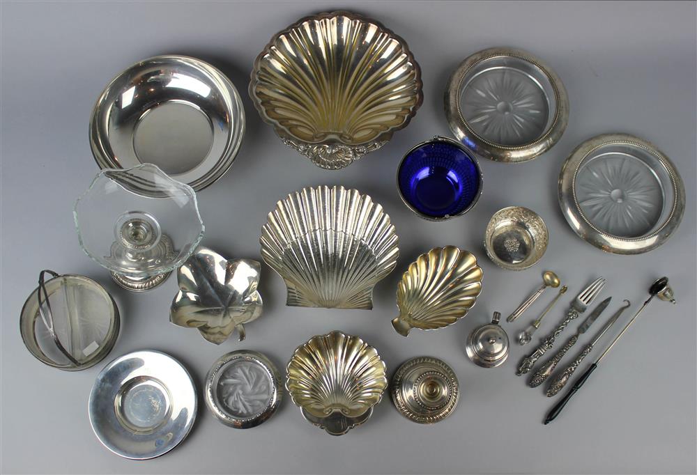 Appraisal: GROUP OF AMERICAN SILVER TABLEWARES including a Tiffany Co leaf