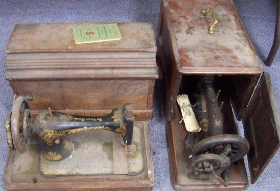 Appraisal: Two cased Singer sewing machines