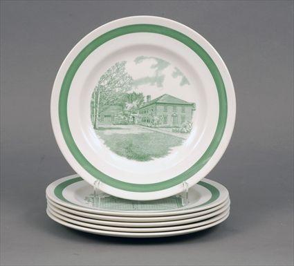 Appraisal: Six Wedgwood Green Transfer-Printed Topographical Plates in diam