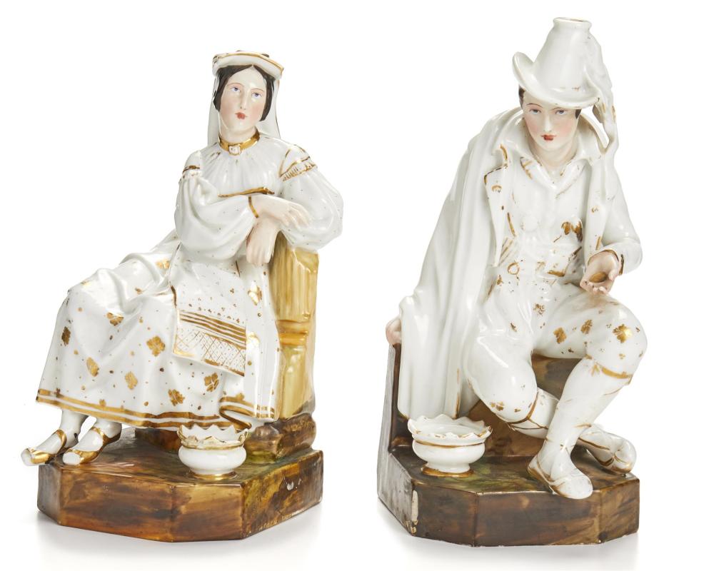 Appraisal: A pair of Jacob Petit porcelain figural incense holders Mid-