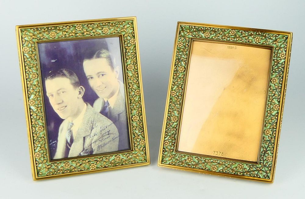 Appraisal: PAIR EDGAR BEREBI ENAMELED PICTURE FRAMES PAIR EDGAR BEREBI ENAMELED