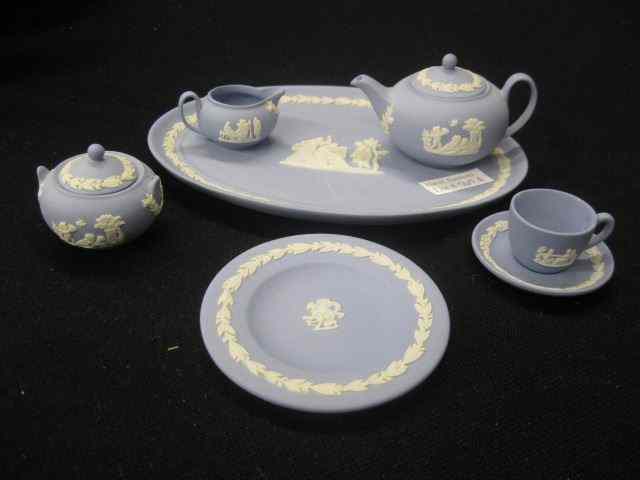 Appraisal: Wedgwood pc Miniature Tea Servicewith tray blue classical scenes with