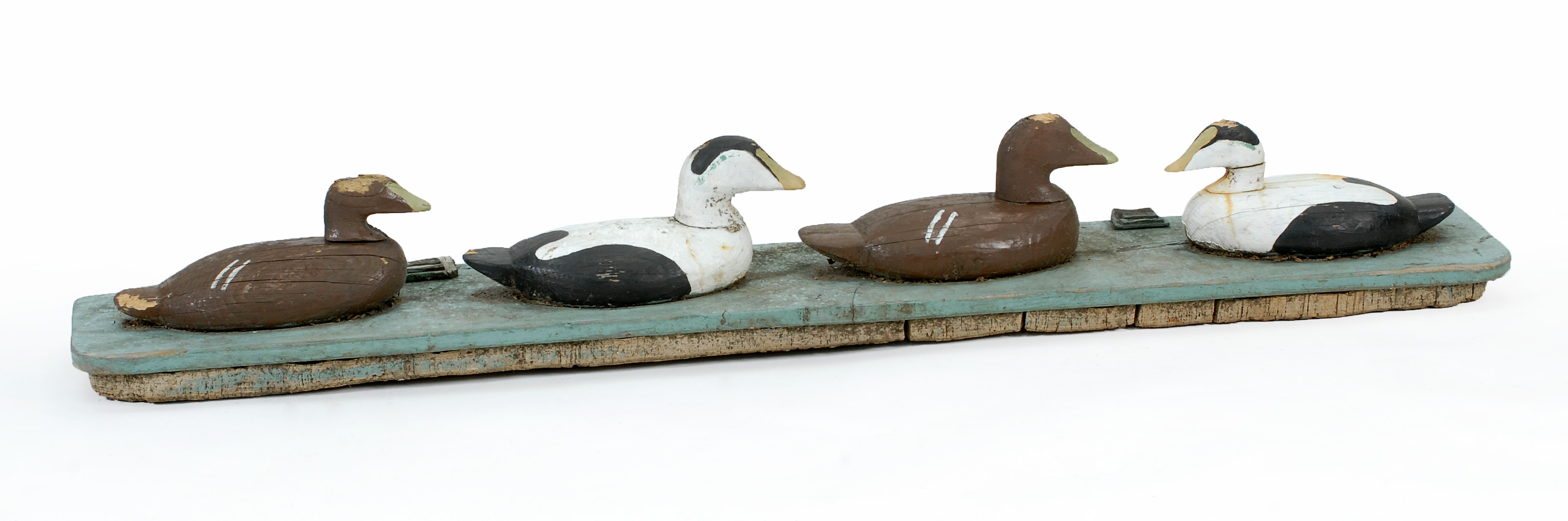 Appraisal: UNUSUAL NOVA SCOTIA WING BOARD Two pairs of Eider decoys