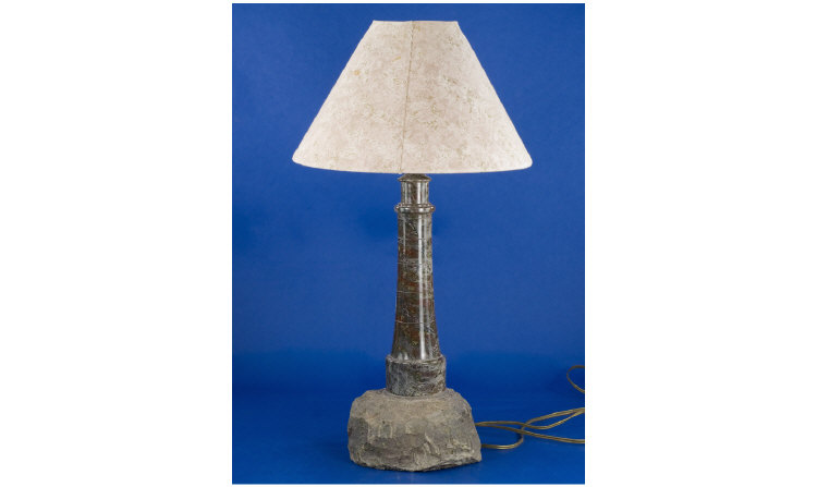 Appraisal: Cornish Granite Table Lamp in the form of a Lighthouse