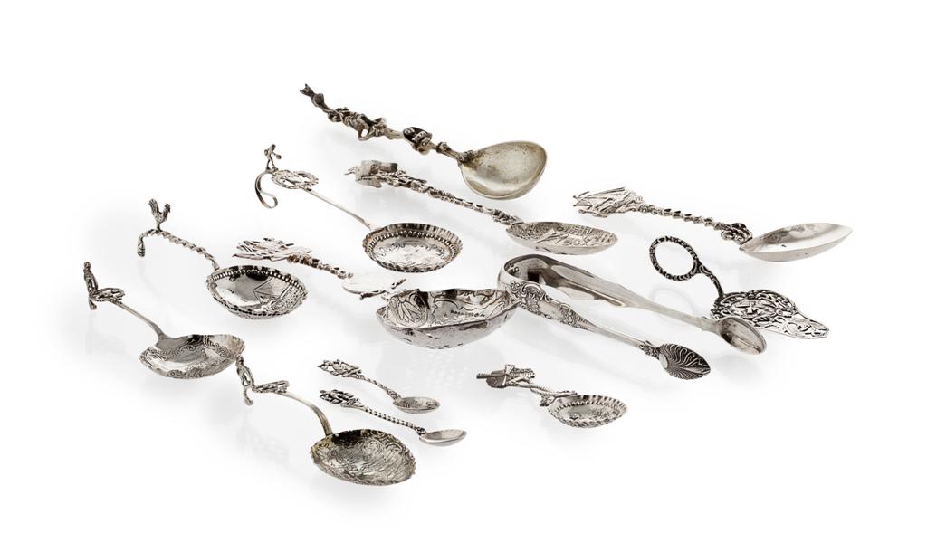 Appraisal: A good collection of Dutch fancy spoons and other items