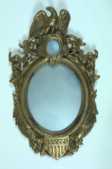 Appraisal: Rare American Union Cast-Brass Looking Glass the reverse touchmarked Design