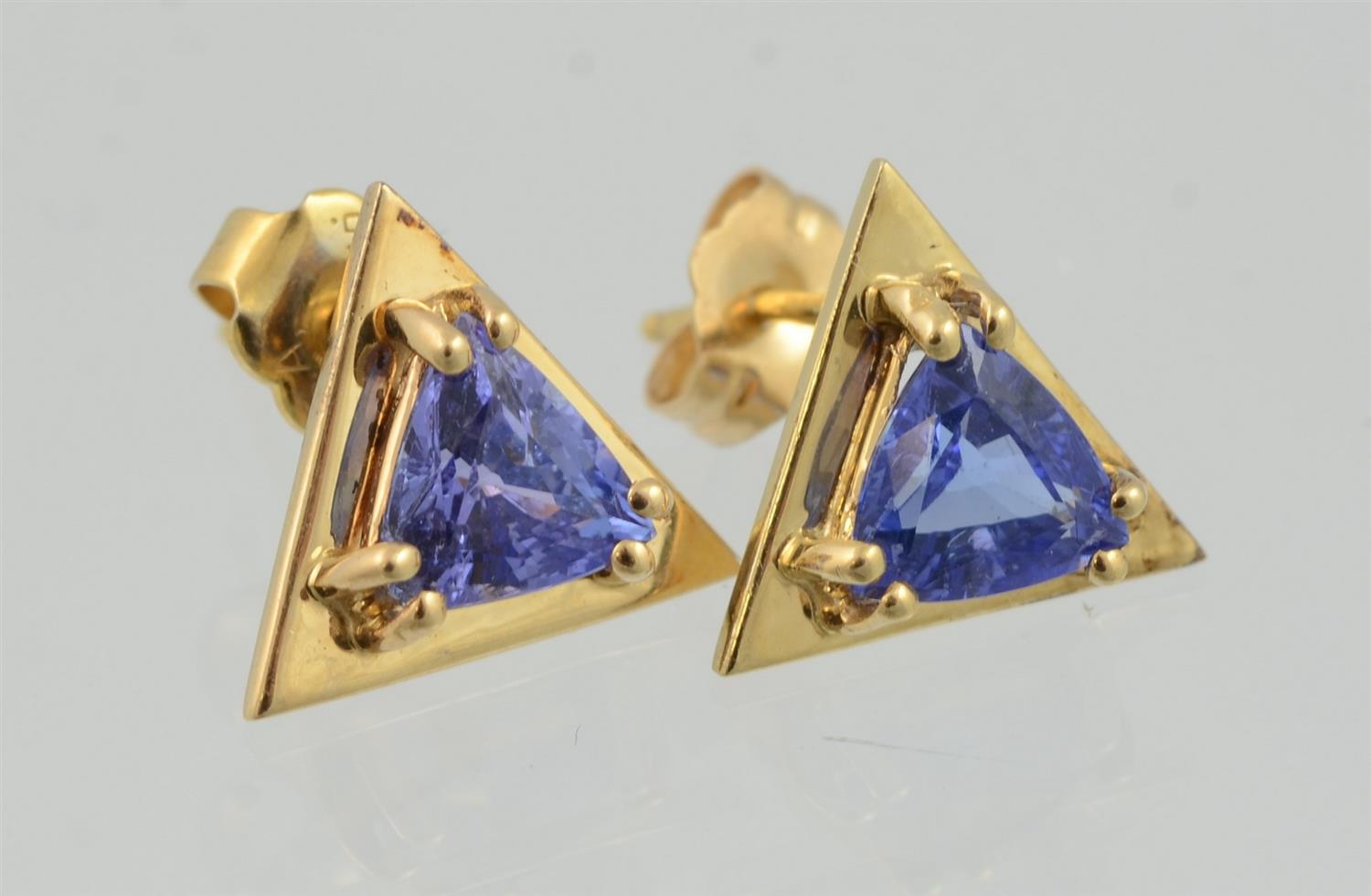 Appraisal: K Yellow Gold Tanzanite Earrings dwt