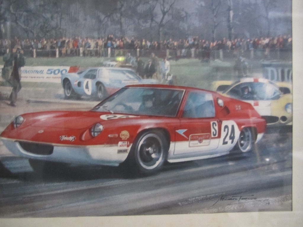 Appraisal: Lot comprising two motor racing prints and one other print