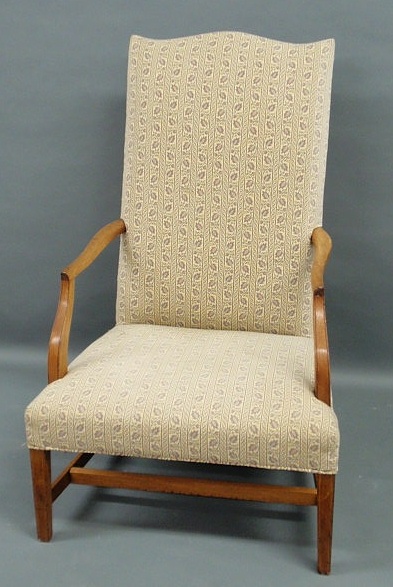 Appraisal: Federal lolling chair c inlaid mahogany h x w x