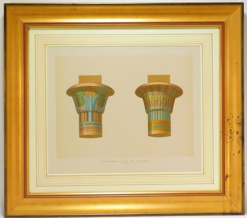 Appraisal: COSACK CO EGYPTIAN COLUMN CAPITAL LITHOGRAPH New York Different Types