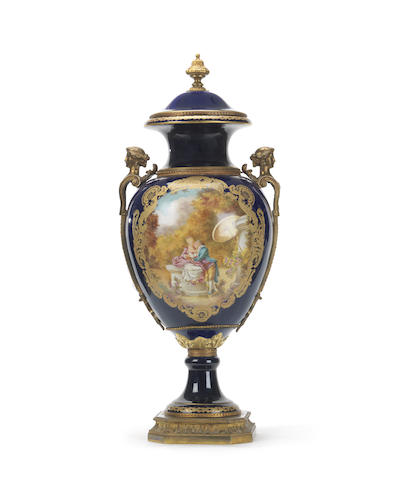 Appraisal: A Continental Sevres style porcelain and gilt bronze mounted vase