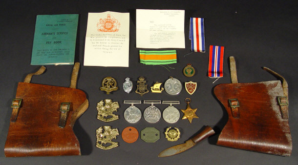 Appraisal: Four World War II military medals comprising a Defence Medal