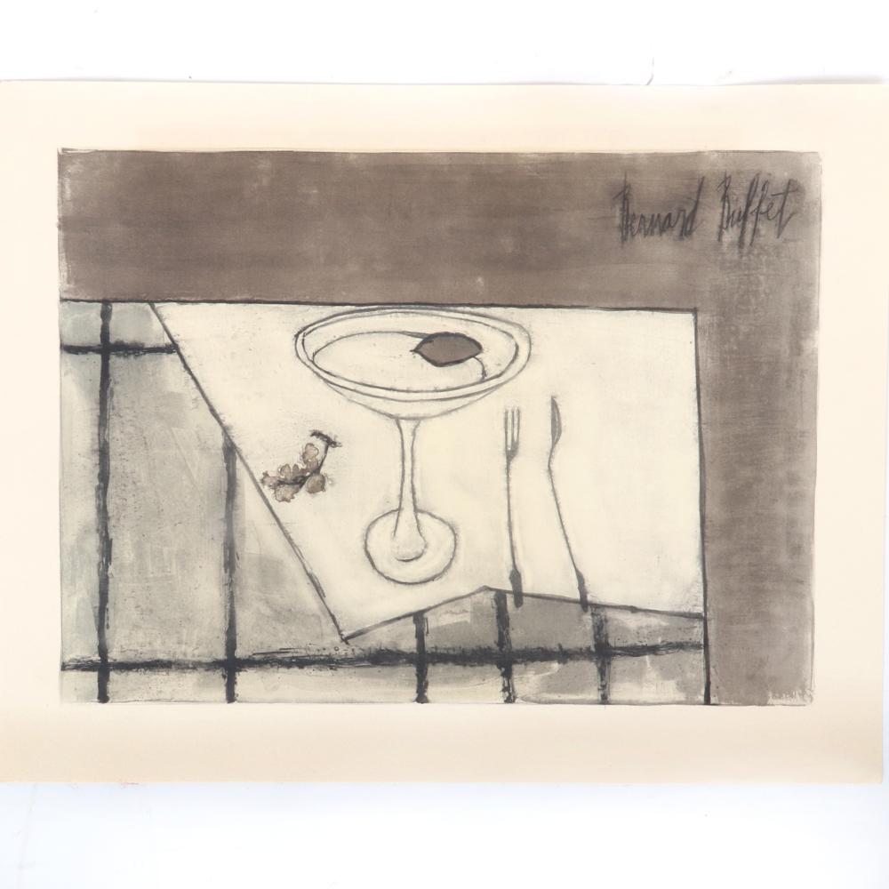 Appraisal: BERNARD BUFFET TABLE SETTING STILL LIFE WITH MARTINI GLASS LITHOGRAPH