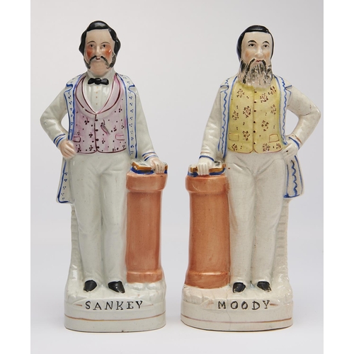 Appraisal: A pair of Staffordshire flatback portrait figures of Dwight Lyman