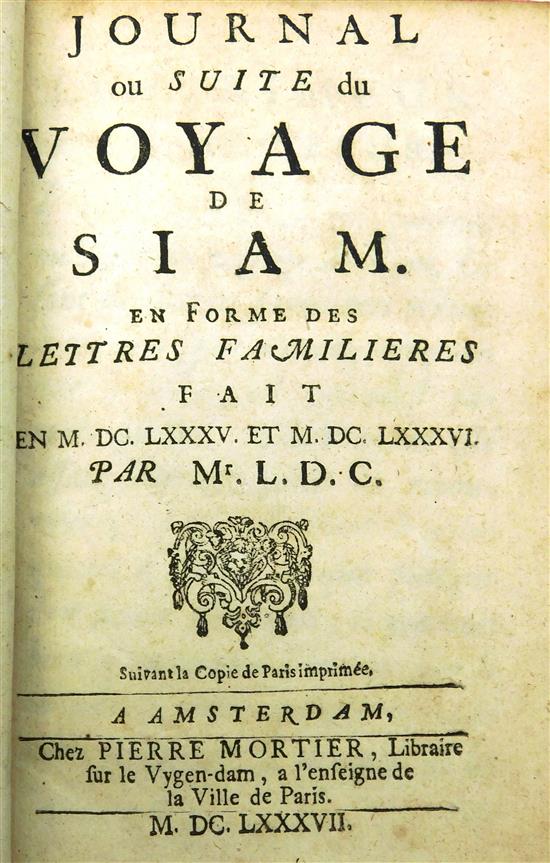 Appraisal: BOOK SIAM CHOISY l'ABBE DE Journal du Voyage de Siam