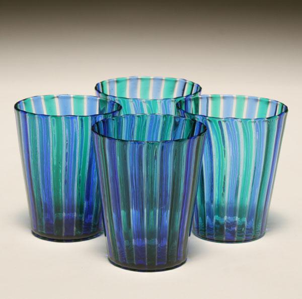 Appraisal: Venini a canne tumblers c drinking glasses composed of altnernating