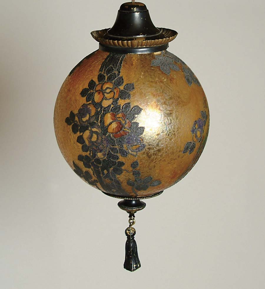 Appraisal: HANDEL HANGING GLOBE Outstanding Handle globe is painted on the