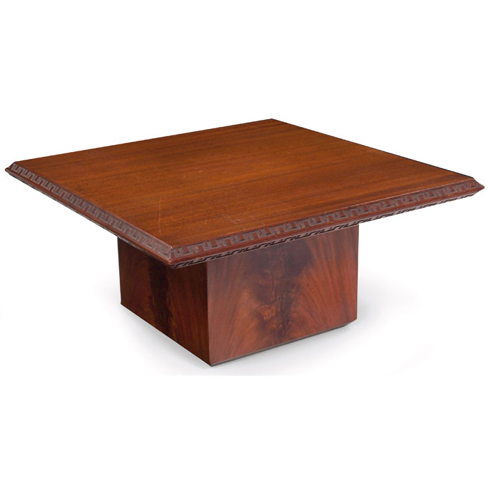 Appraisal: Frank Lloyd Wright table manufactured by Heritage Henredon square top