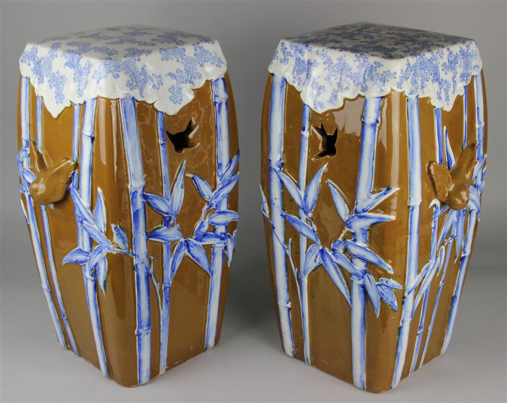 Appraisal: PAIR OF ENGLISH GARDEN STOOLS in the Victorian taste each