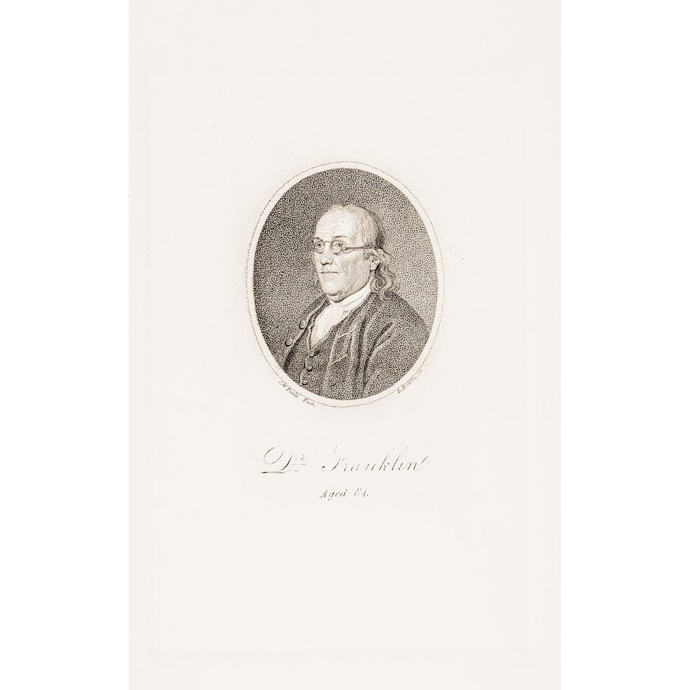 Appraisal: c Engraving of Benjamin Franklin at Age Engraved by D