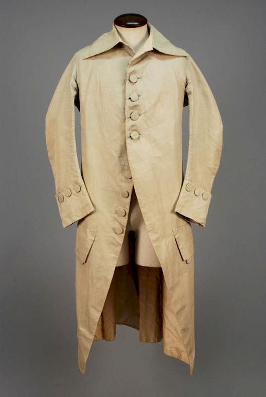 Appraisal: GENTS SILK SUMMER FROCK COAT LATE th C Ivory with