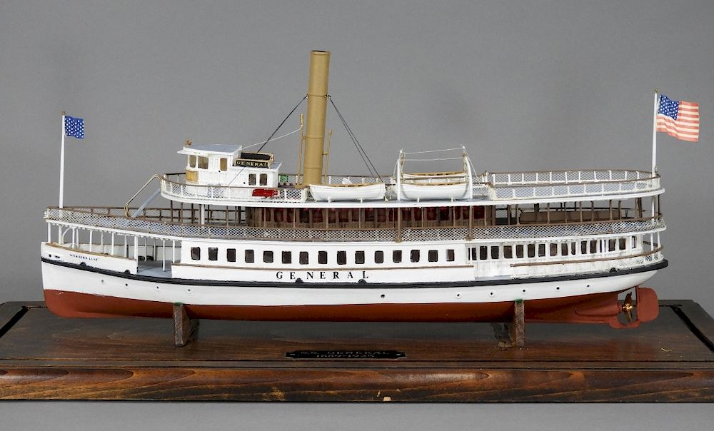 Appraisal: S S General Scratch Built Steamer Ship Model United States