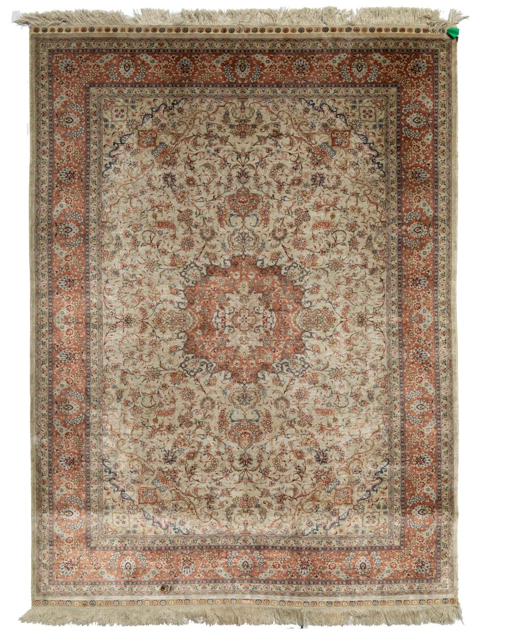 Appraisal: A Turkish Hereke rug th Century Signed Silk on silk