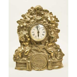 Appraisal: Reproduction Brass Monteagle Distillery Clock Reproduction brass Monteagle Rye distillery