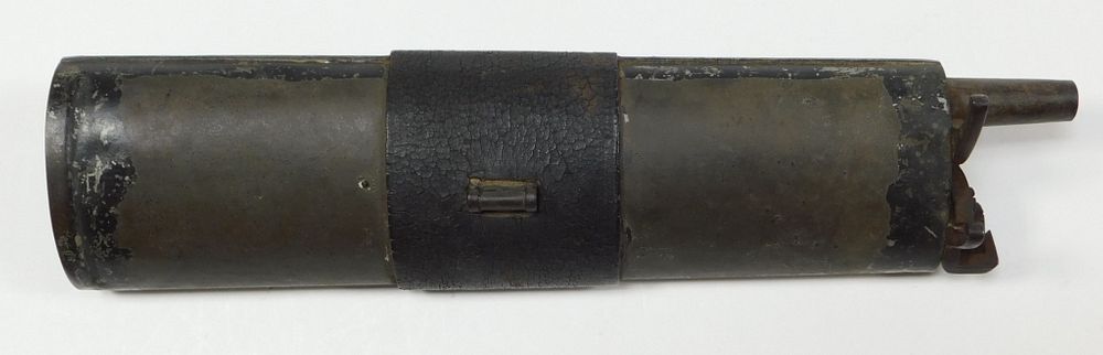 Appraisal: Hall Rifle Powder Flask United States C Tinned iron two