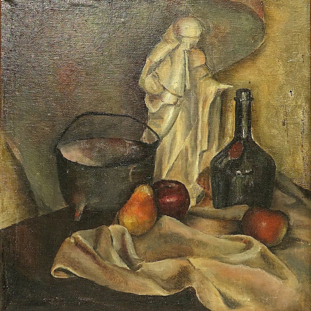 Appraisal: C Oil on Canvas Anglican Still Life th Century Oil