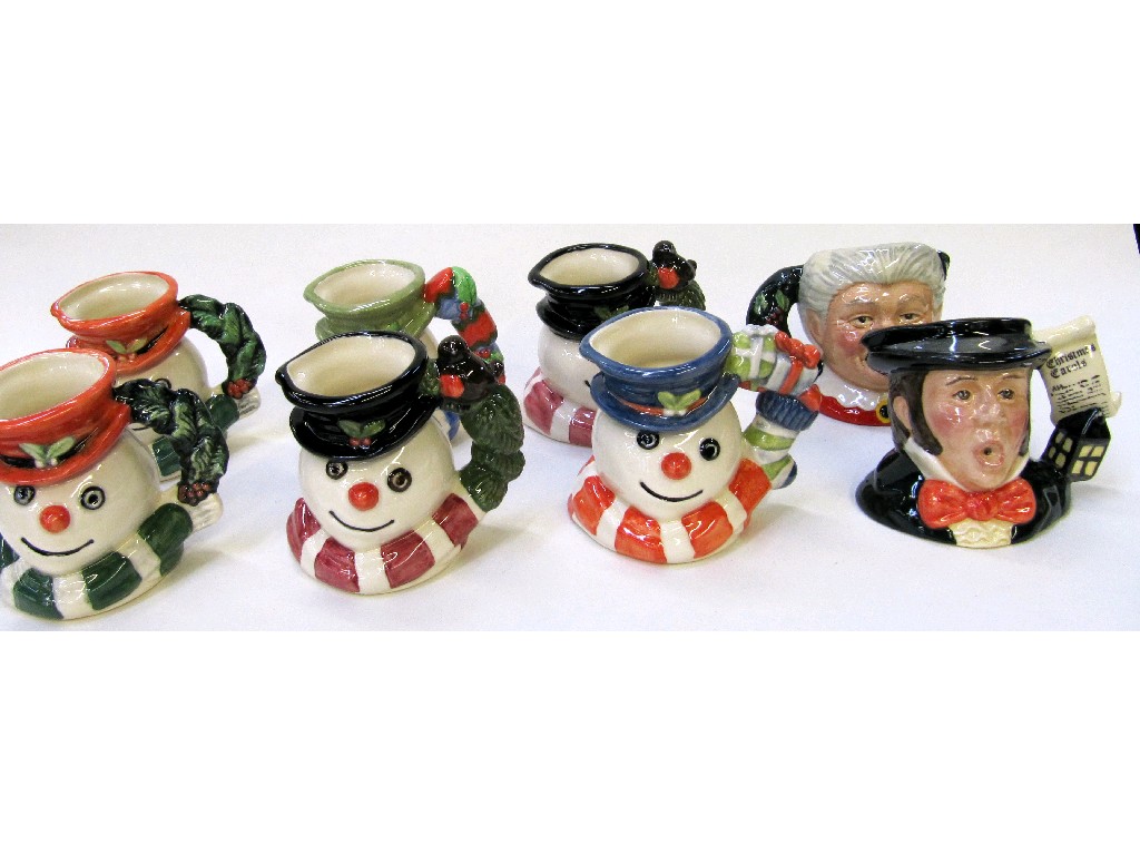 Appraisal: Eight Royal Doulton character jugs to include Mrs Clans D