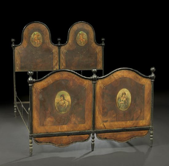 Appraisal: Napoleon III Polychromed Tole Bed third quarter th century the