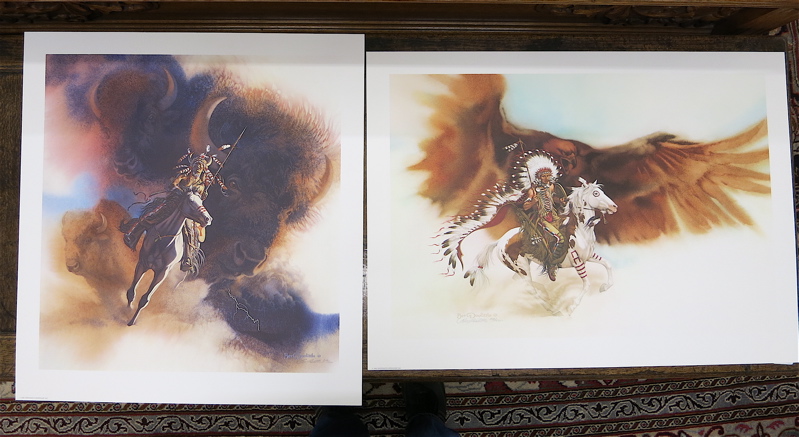 Appraisal: TWO BEV DOOLITTLE OFFSET LITHOGRAPHS California born Rushing War Eagle