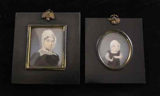 Appraisal: Victorian School two oils on ivory Miniatures of Joseph and