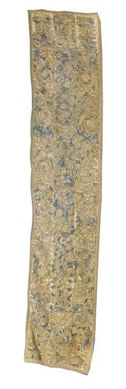 Appraisal: A TAPESTRY TABLE-RUNNER made up of three border fragments of