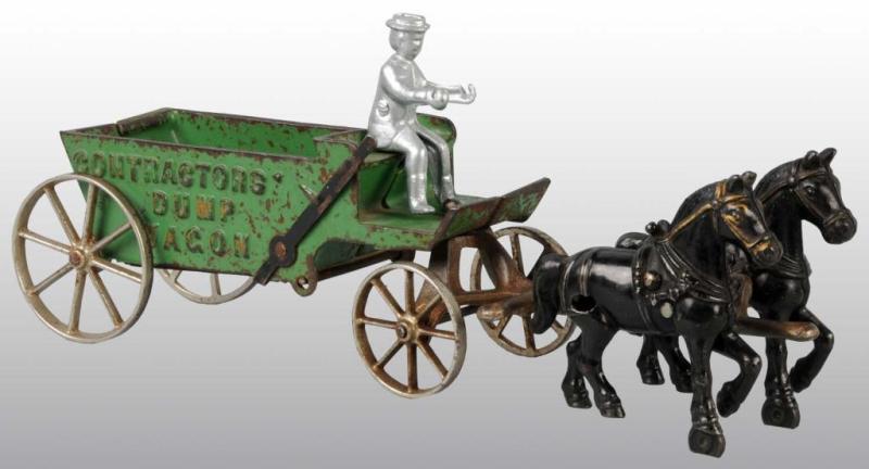 Appraisal: Cast Iron Arcade Contractor's Dump Wagon Toy Description Wagon with