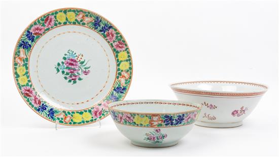 Appraisal: Sale Lot Three Chinese Porcelain Articles comprising a bowl of