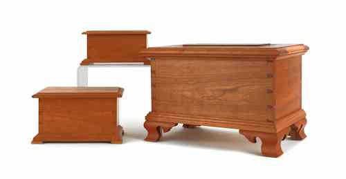 Appraisal: Three cabinet made miniature cherry blanket chests signed by maker