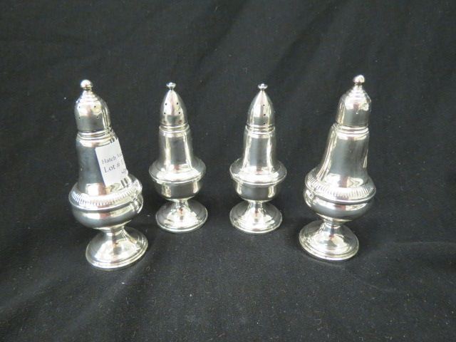 Appraisal: Pair of Sterling Silver Salt Peppers glass lined