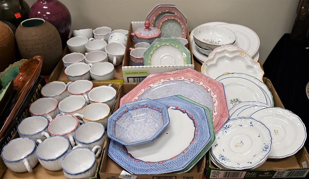 Appraisal: Six Tray Lots of French Faience Atelier de Segries Plates