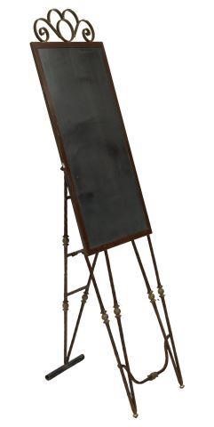 Appraisal: French standing menu sign board th c wrought iron frame