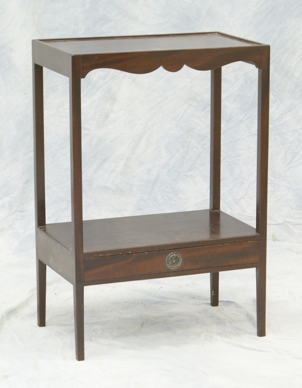 Appraisal: Georgian -Tier Mahogany Stand with a scalloped front frieze and