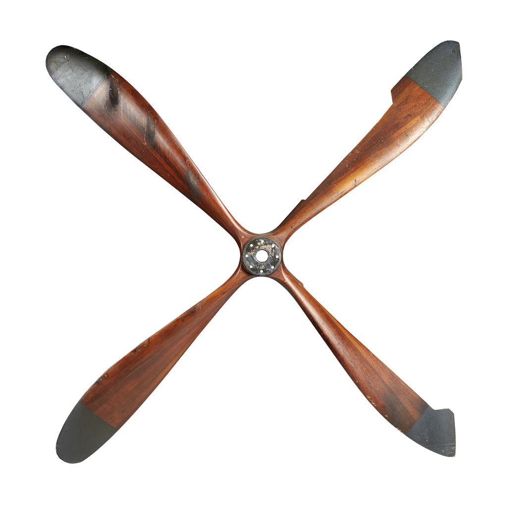 Appraisal: LARGE AIRSCREW PROPELLER EARLY TH CENTURY with four mahogany blades