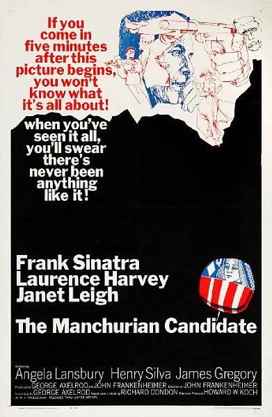 Appraisal: The Manchurian Candidate United Artists one-sheet condition A- linen-backed x