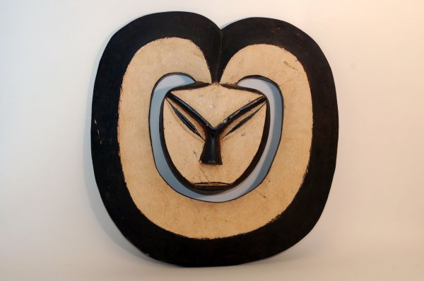 Appraisal: Kwele Ekuk mask of wood with whitened heart shaped face