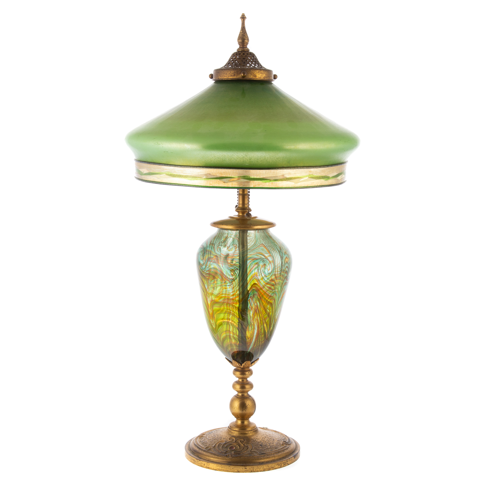 Appraisal: ART NOUVEAU TABLE LAMP Early th century stamped gilt metal