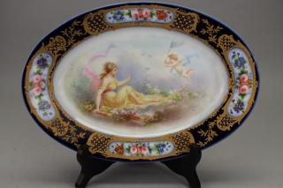 Appraisal: Antique Sevres Figural Hand Painted Porcelain Dish Signed Antique Sevres